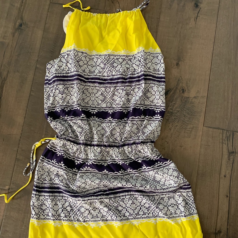 Yellow/ Navy Blue Dress